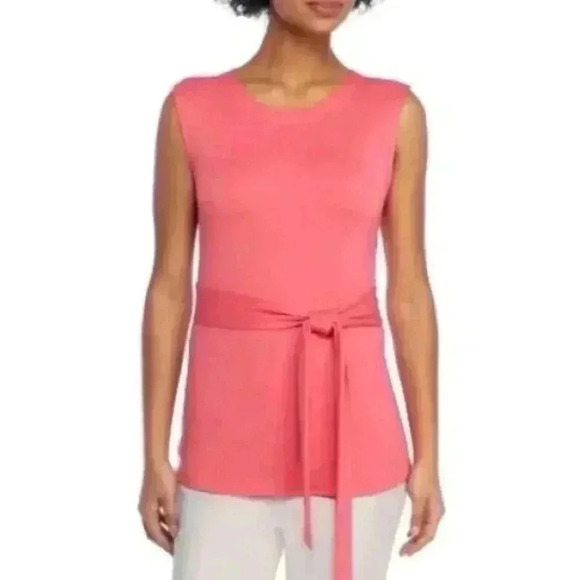 THE LIMITED Women's Sleeveless Ponte Tie Front Top - Picture 1 of 2
